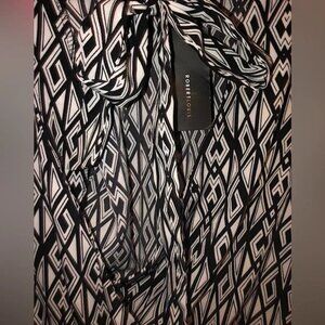 Robert Louis Black & White Jumpsuit With Belt | M